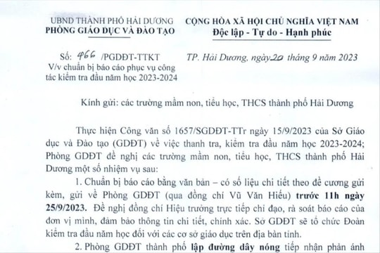 Nhiều Phòng Giáo dục và Đào tạo ở Hải Dương công khai đường dây nóng tiếp nhận phản ánh tiêu cực