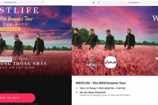 Cảnh báo thủ đoạn giả mạo website bán vé concert Westlife chiếm đoạt tài sản