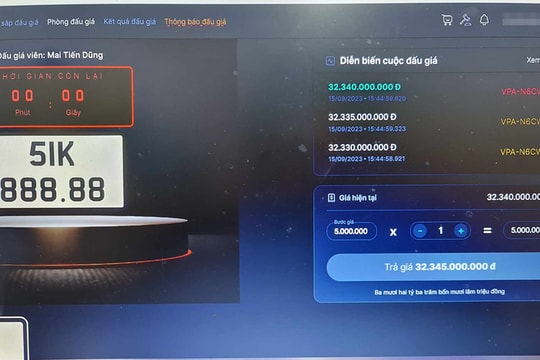 Người trúng đấu giá biển 51K-888.88 hơn 32 tỷ đồng chưa nộp tiền