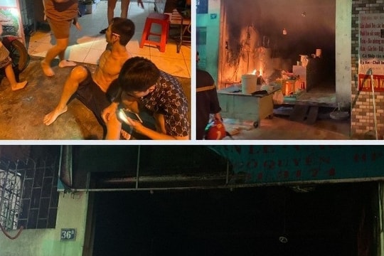 Giải cứu 4 người mắc kẹt trong nhà ống cháy lớn ở Hải Phòng