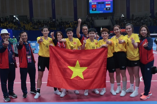 Đội tuyển cầu mây Nữ Việt Nam giành huy chương vàng tại ASIAD 19