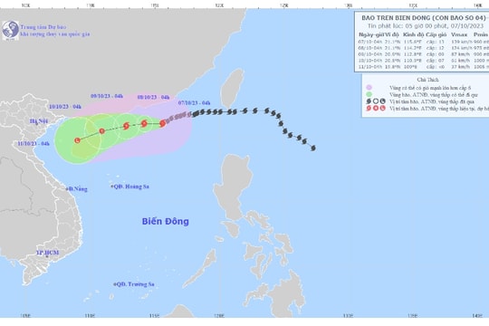 Bão số 4 cách Hồng Kông (Trung Quốc) khoảng 190km