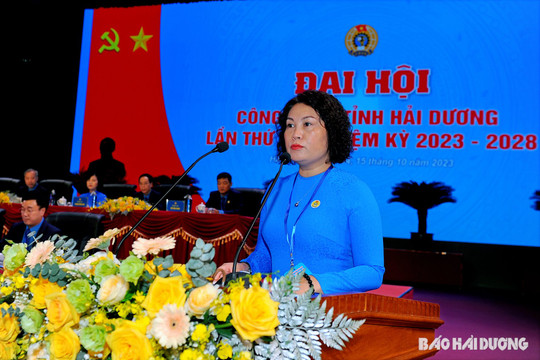 Đồng chí Ngô Thị Thanh Hòa tái cử chức Chủ tịch Liên đoàn Lao động tỉnh Hải Dương