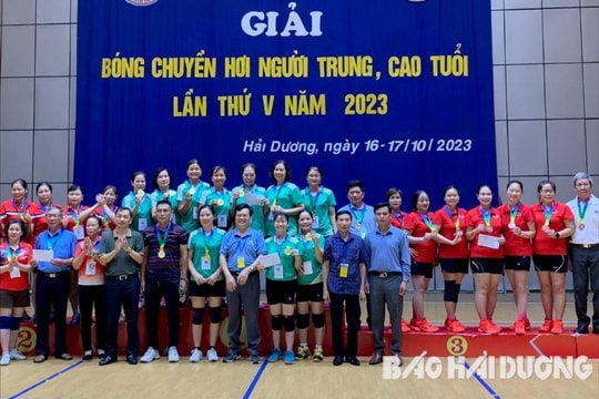 Hải Dương bế mạc Giải bóng chuyền hơi người trung, cao tuổi tỉnh lần thứ V