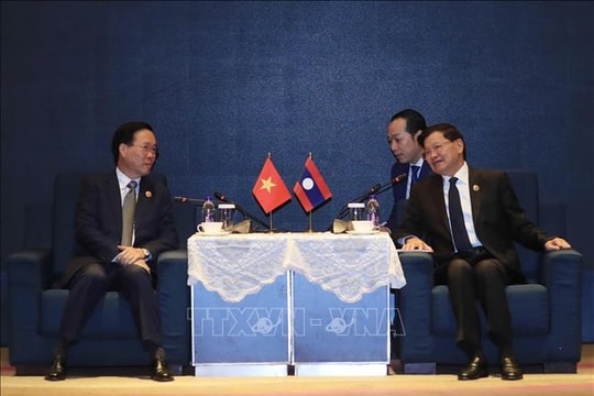 Chủ tịch nước Võ Văn Thưởng tiếp Tổng Bí thư, Chủ tịch nước Lào Thongloun Sisoulith