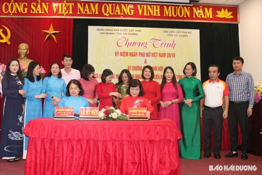 Hội Liên hiệp Phụ nữ tỉnh Hải Dương ký kết chương trình phối hợp với Ngân hàng Nhà nước