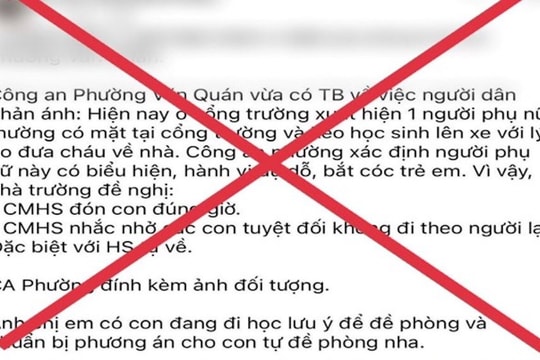 Công an bác tin bắt cóc trẻ em ở quận Hà Đông, Hà Nội