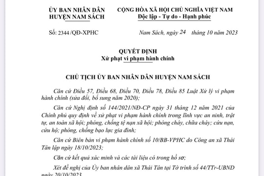 Đốt pháo ở đám cưới, 3 người ở Nam Sách bị phạt 18 triệu đồng