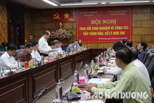 Các Văn phòng UBND tỉnh Hải Dương và TP Hồ Chí Minh trao đổi kinh nghiệm tiếp công dân, xử lý đơn thư