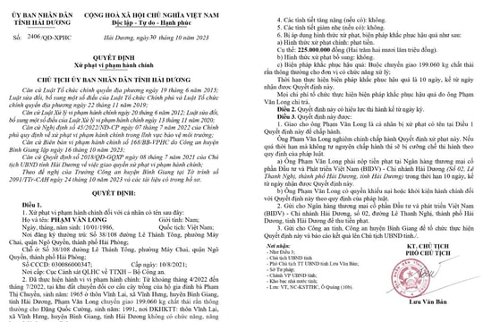 Chuyển giao chất thải rắn cho người không có năng lực xử lý, 2 cá nhân bị phạt 270 triệu đồng