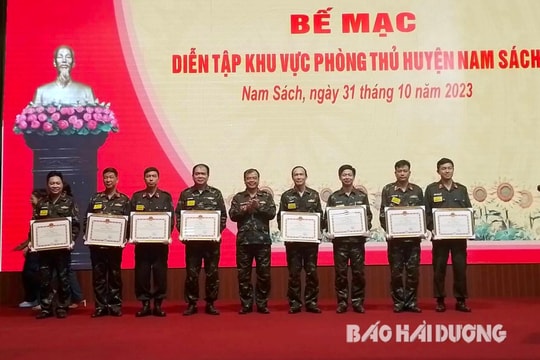 Huyện cuối cùng của Hải Dương hoàn thành diễn tập khu vực phòng thủ năm 2023
