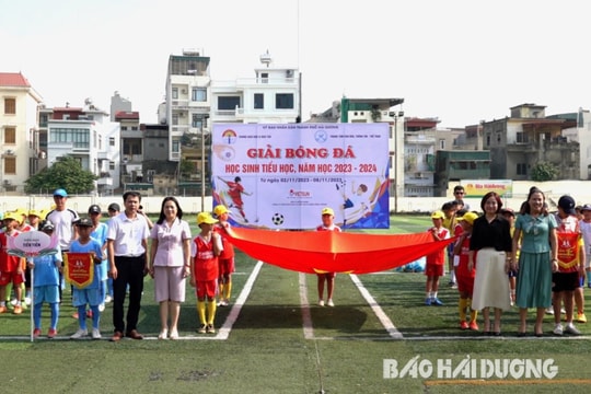 Hơn 400 em tham gia Giải bóng đá học sinh tiểu học TP Hải Dương