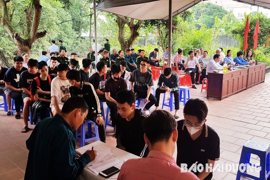 Xã đầu tiên của Cẩm Giàng sơ tuyển nghĩa vụ quân sự năm 2024