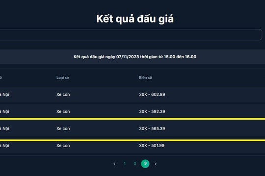 Biển "thần tài" Hà Nội giá cao nhất 215 triệu