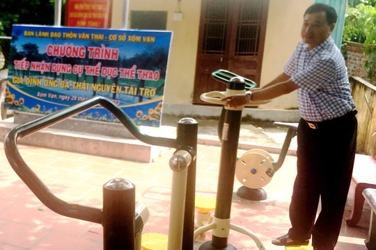 Cẩm Giàng lắp đặt 189 cụm dụng cụ thể thao ngoài trời