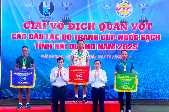 Câu lạc bộ Công an tỉnh Hải Dương nhất toàn đoàn Giải quần vợt Cúp nước sạch 2023