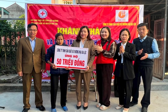 Hội Chữ thập đỏ tỉnh Hải Dương trao ngôi nhà Chữ thập đỏ thứ 12