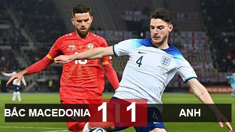 Bắc Macedonia 1-1 Anh: Tam Sư thoát thua nhờ bàn phản lưới