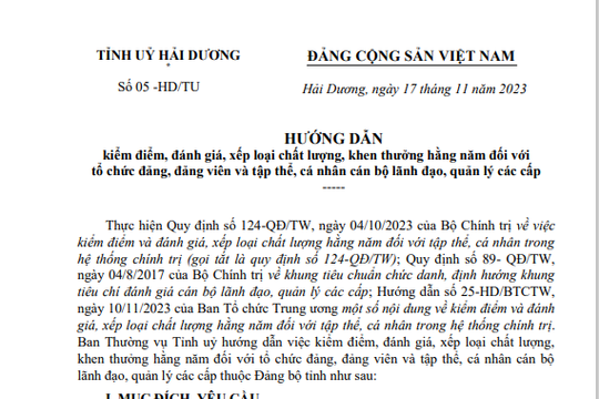 Xếp loại không hoàn thành nhiệm vụ với đảng viên vi phạm trách nhiệm nêu gương