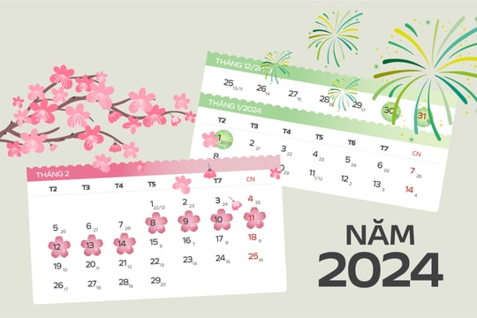 17 ngày nghỉ lễ, Tết năm 2024