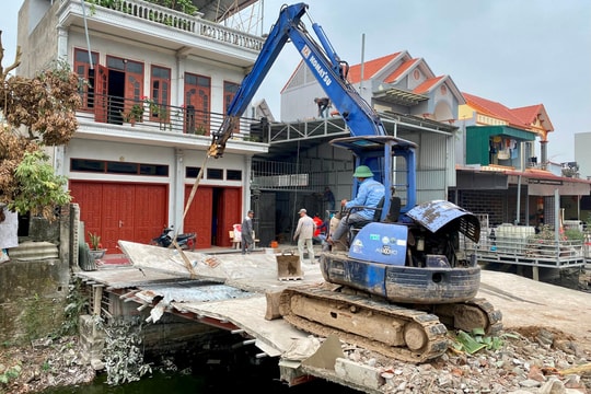 Ninh Giang kiên quyết giải tỏa vi phạm trên kênh Đại Phú Giang và kênh T6