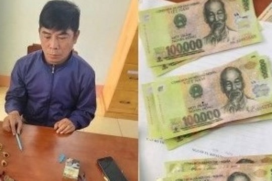 Mua tiền giả trên mạng rồi đưa ra tiêu thụ, cặp nam nữ bị bắt