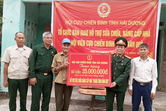Hội Cựu chiến binh tỉnh Hải Dương hỗ trợ sửa nhà cho hội viên
