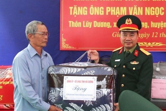 Bộ Tư lệnh Quân khu 3 hỗ trợ kinh phí xây nhà cho thương binh ở Gia Lộc
