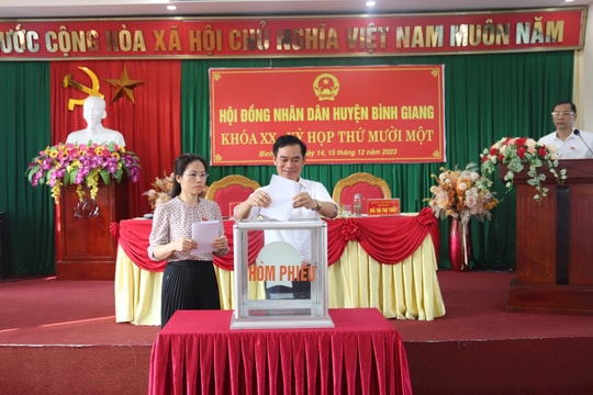 Kết quả lấy phiếu tín nhiệm các chức danh do HĐND huyện Bình Giang bầu