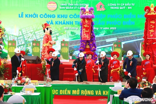 Khởi công khu công nghiệp Phúc Điền mở rộng và khánh thành cầu Phúc Điền