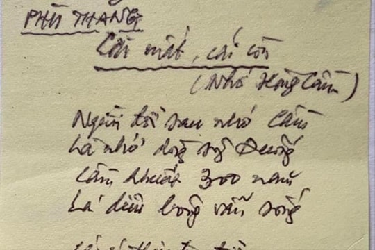 Nhà văn Phù Thăng và bài thơ ông tặng thi sĩ Hoàng Cầm