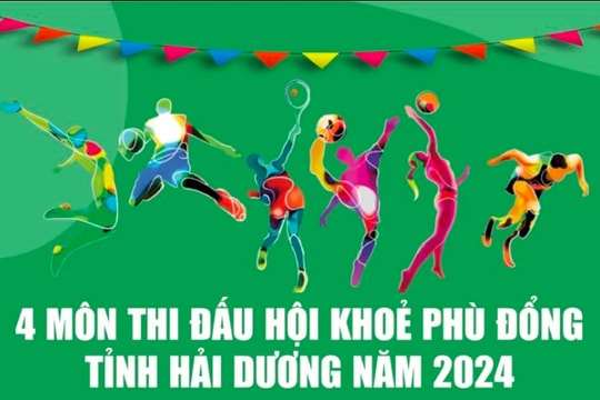 Lịch thi đấu 4 môn Hội khỏe Phù Đổng tỉnh Hải Dương năm 2024