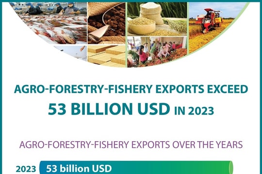 Agro-forestry-fishery exports exceed 53 billion USD in 2023