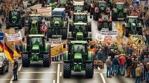 Choáng ngợp với cảnh hàng ngàn nông dân Đức dùng máy kéo chặn quốc lộ