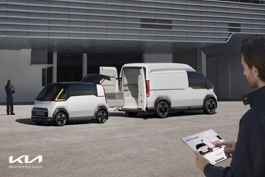 Kia ra mắt xe van điện có thể tự tháo lắp thân xe