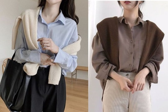 Gợi ý cách mix áo len và sơ mi