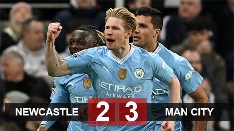 Newcastle 2-3 Man City: De Bruyne rực sáng 