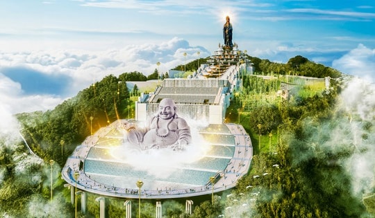 Sắp khai quang tượng Phật Di Lặc nặng hơn 5.000 tấn trên núi Bà Đen