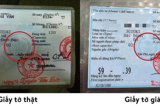 Cách nhận biết giấy đăng ký xe thật và giả