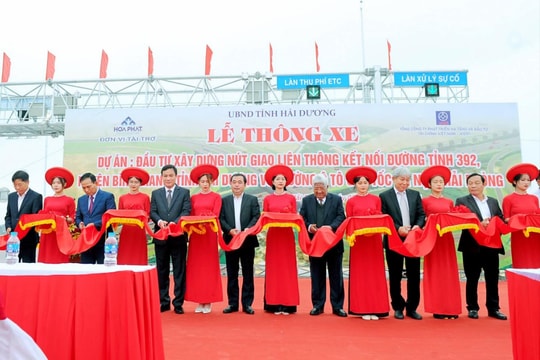 Thông xe nút giao nối đường tỉnh 392 huyện Bình Giang với cao tốc Hà Nội - Hải Phòng