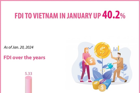 January FDI up 40.2%