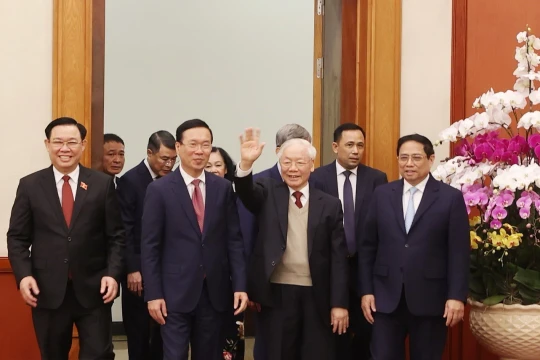 Tổng Bí thư Nguyễn Phú Trọng chúc Tết lãnh đạo, nguyên lãnh đạo Đảng, Nhà nước