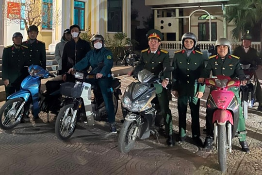 Hội Cựu chiến binh huyện Nam Sách phối hợp tuần tra bảo đảm an ninh trật tự dịp Tết