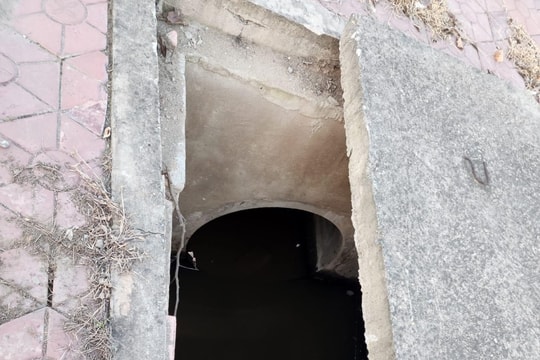 Thi công xong không đậy nắp hố ga