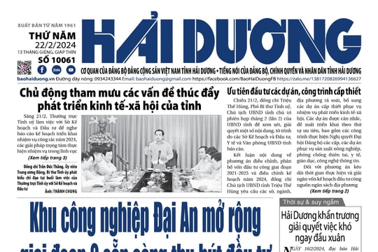 Xem gì trên báo Hải Dương ngày 22/2?