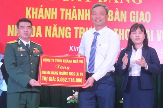 Công ty Khánh Hòa VN bàn giao nhà đa năng cho Trường THCS Lai Vu