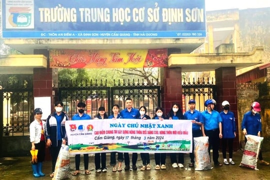 Trên 200 đoàn viên Cẩm Giàng thực hiện 4 "Ngày chủ nhật xanh"