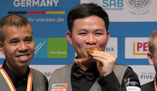Trần Quyết Chiến và Bao Phương Vinh lần đầu vô địch billiard đồng đội thế giới
