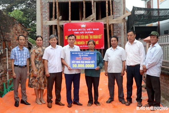 MTTQ các cấp ở Hải Dương dự kiến hỗ trợ xây dựng 185 nhà "đại đoàn kết" cho hộ nghèo