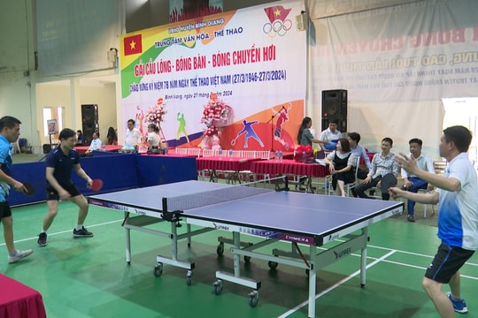 Gần 100 vận động viên tham gia giải thể thao khối các cơ quan huyện Bình Giang mở rộng